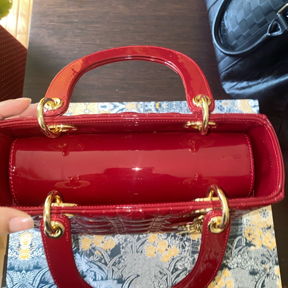 Christian Dior Lady Bag Cherry Red Medium - Picture 3 of 4